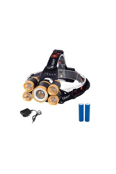 SIKS ® 5-led Headlamp, 12,000 Lumens, With Charger