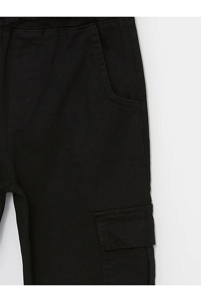 LC Waikiki Lcw Kids Black Elastic Waist Girls Cargo Jogger Pants