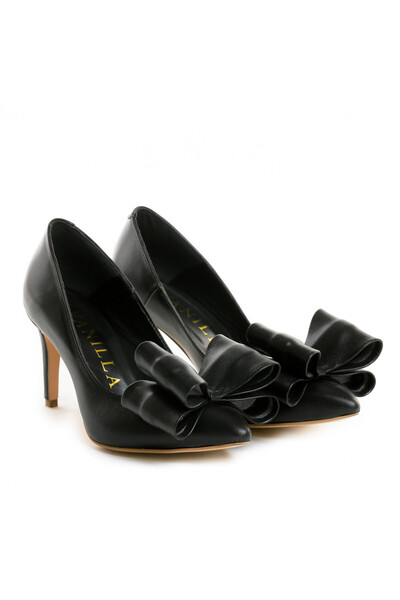 Vanilla Days Παπούτσια στιλέτο Sophie με λεπτό τακούνι, από φυσικό δέρμα, μαύρα