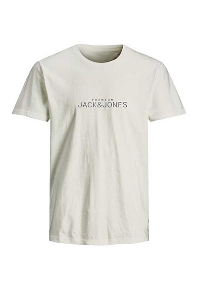 Jack & Jones J&J T-Shirt Men Logo Printed Tee Off White Prm