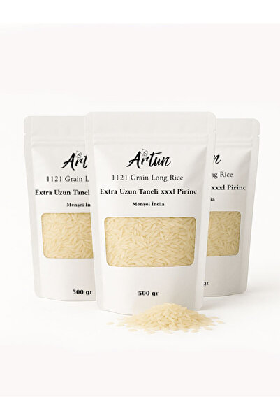 Artun Group 3x500 gram Dolgun Uzun Ve Iri Taneli 1.kalite Hint Iran Basmati Pirinç