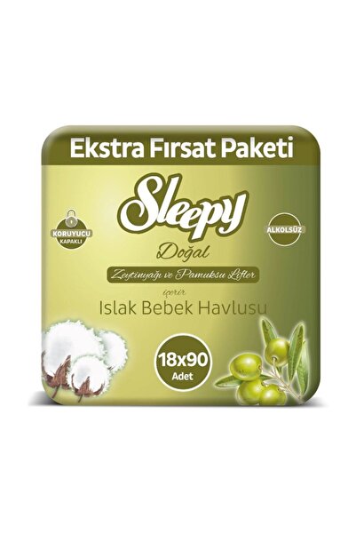 Sleepy منشفة مبللة بزيت الزيتون 18x90 1620 ورقة