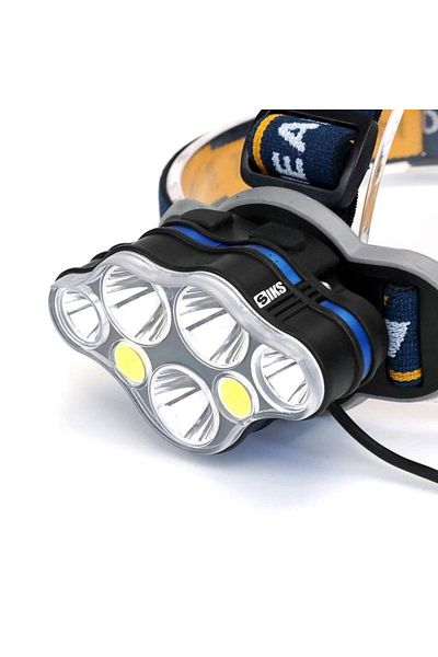 SIKS ® Rechargeable Headlamp, 6 White Brightness Levels, 1 Red Sos Flashing Mode