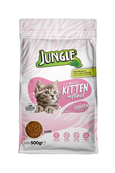 Jungle 500 GR KURU KEDİ MAMASI YAVRU TAVUKLU