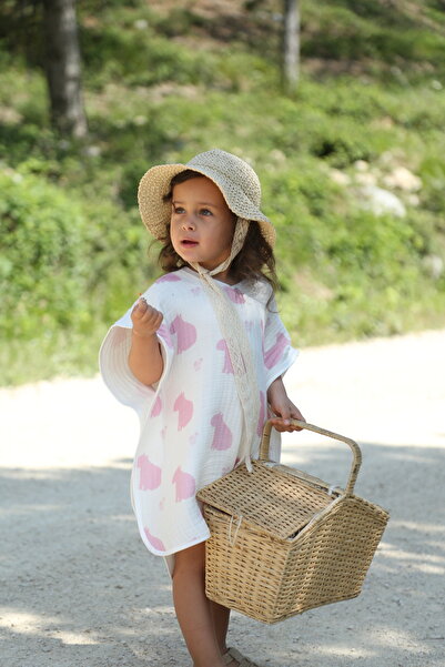 Baby 4 Katlı %100 Pamuk Müslin Panço-capi Uno Pink