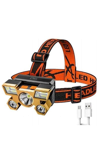 SIKS Led Headlamp, Professional, Usb Charging, 4 Light Modes, Battery Indicator, Usb Charging