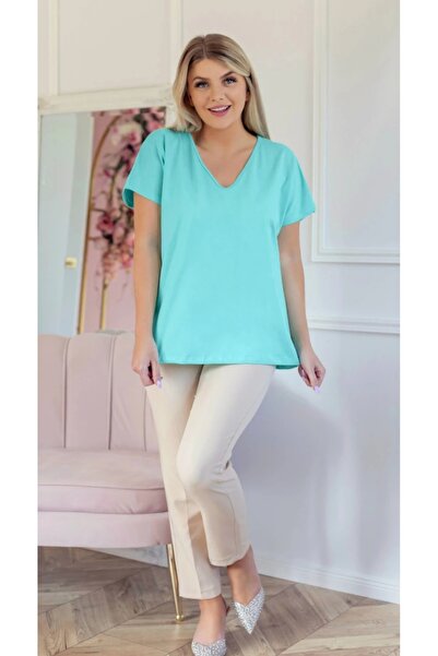 Barato V-Neck Trend Large Size Cotton Fabric Premium T-Shirt