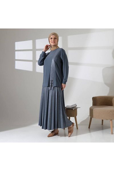 clemence Knitted Crepe Fabric Skirt Suit