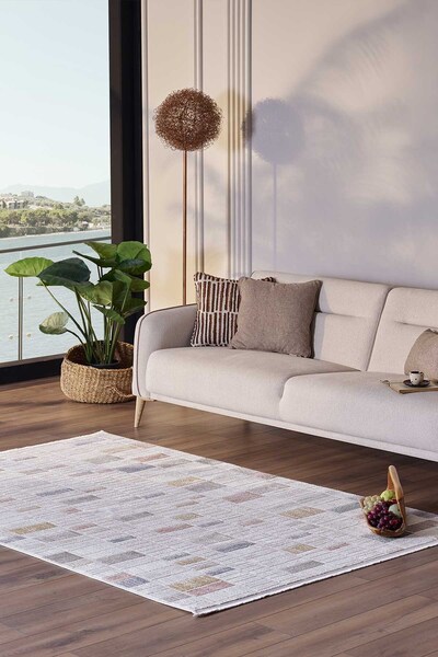 GÜMÜŞSUYU Ledax 17744 Dikdörtgen Makine Halısı, Oturma Odası Halısı