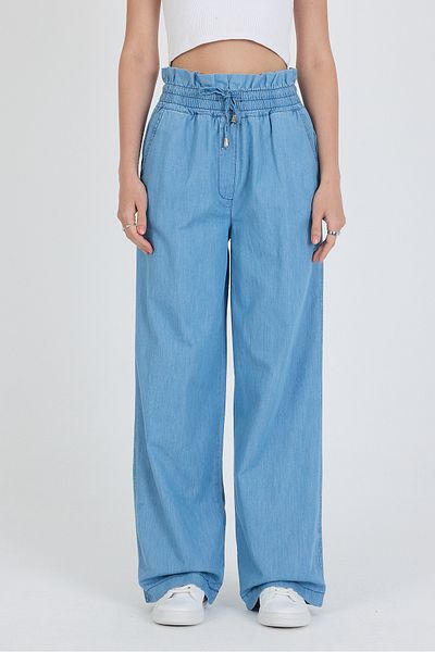 Rodi 100% Cotton Women's Jeans with Elastic Waist and Wide Leg Pockets 5031
