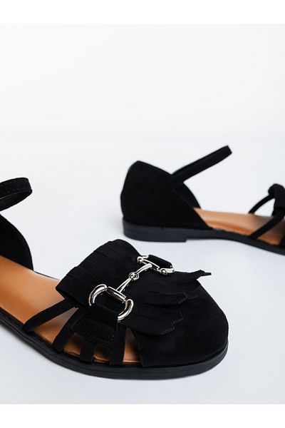 Kalapod Sandale dama negre din material textil Dezara