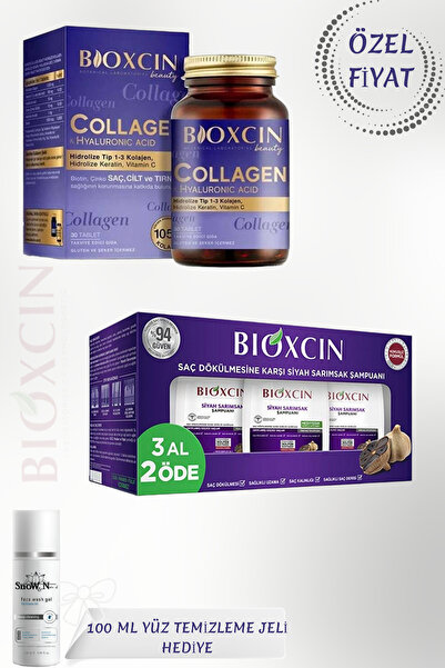 Bioxcin Dökülme ve İncelme Karşıtı Şampuan 3X300ML + Collagen 30 Tablet
