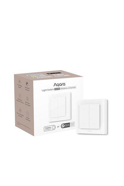 Aqara Smart Light Switch H2 EU (2-in-1 Neutral, 4 Gang 2 Channel), Thread/Zigbee Protocol, Wall Swit