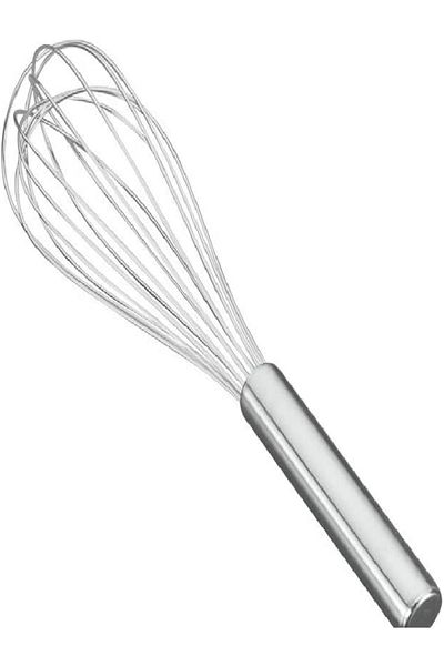 Metaltex 25 cm Stainless Steel 8-Wire Whisk – Heavy Duty Egg Frother & Milk Beater, Silver