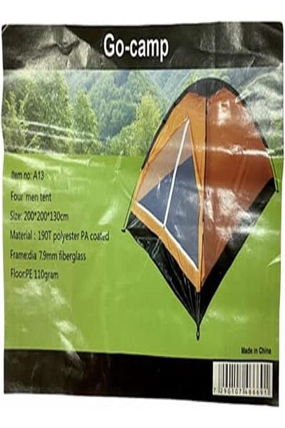 Generic 2-Person Tent 200 x 140 x 100 cm – Orange/Black, Model WJT-A09-2MT