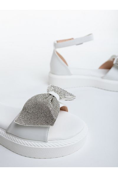Kalapod Women's white sandals made of eco-leather Cavada