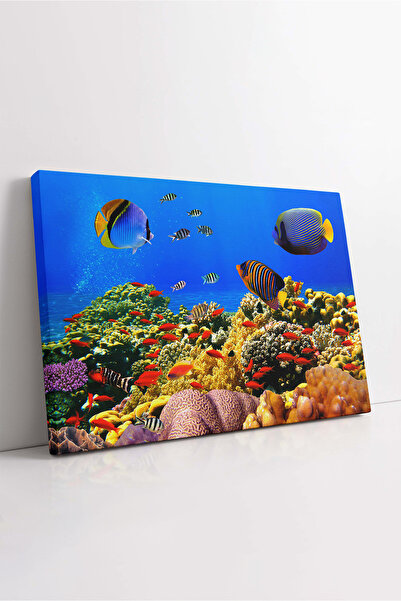 KOSS Dijital Платно с риби, Живот на дъното на морето, Картина с риби, Луксоз...