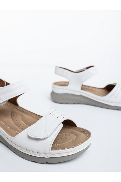 Kalapod Women's white sandals made of organic leather Vadara