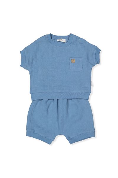 Bebetto Muslin Shorts 2-Piece Set (Hello) K4882