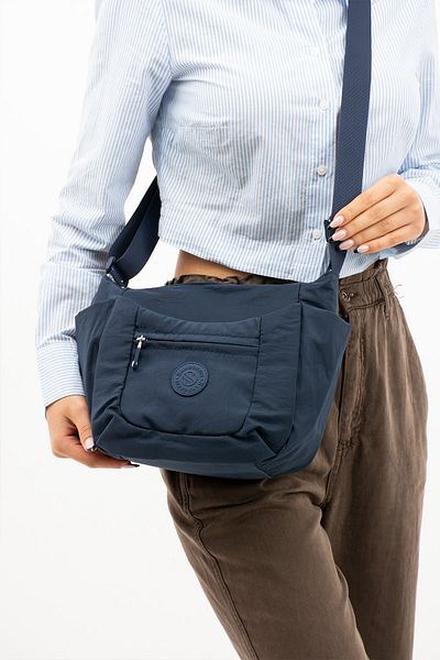 Elnara Sanmorris Crinkle Fabric Multi-Compartment Waterproof Crossbody Bag