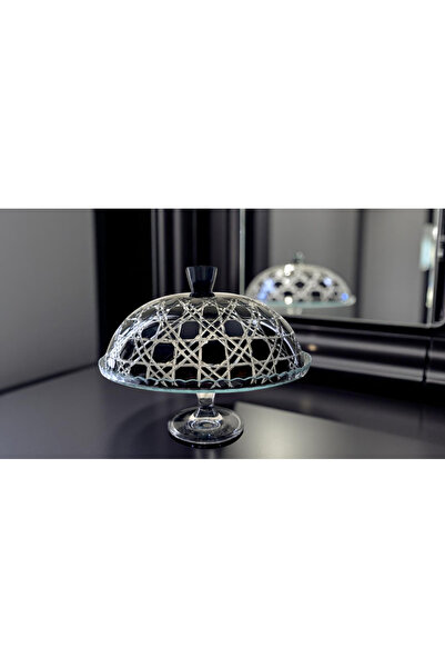 Akden Kristal KRİSTAL KESME DEKOR KEK/PASTA / KURABİYE FANUSU