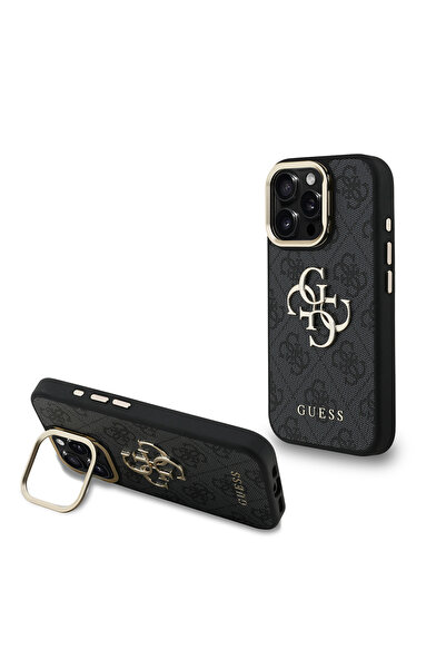 Guess حافظة متوافقة مع هاتف iPhone 16 Pro Max مرخصة من Guess معدنية 4G مع غطا...