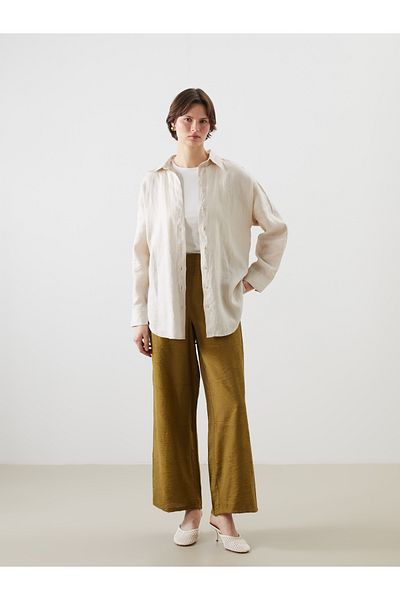 LC Waikiki Patterned Women's Trousers with Elastic Waist