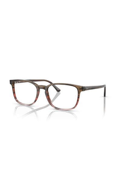Ray-Ban Ray Ban Vista Unisex Square Eyeglasses- Rb 5418 - Lense Size:54mm - Striped Brown Gradient Red