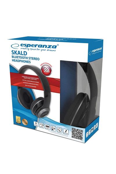 ESPERANZA Esperanza SKALD Stereo Headphones, Bluetooth, Microphone (Black/Silver)