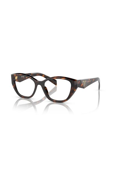 Prada Woman Irregular Eyeglasses- Pr 21zv - Lense Size:53mm - Honey Tortoise