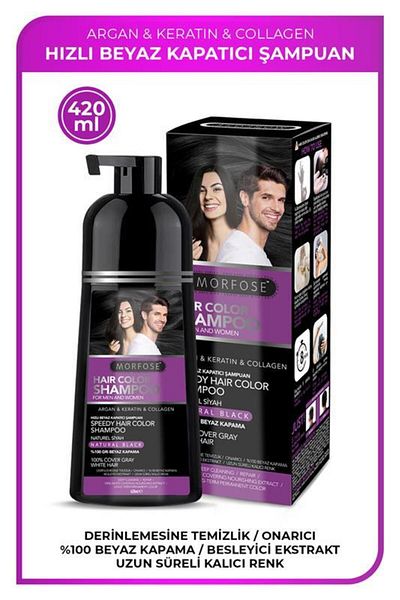 Morfose Black Hair Hair Blackening Dye Shampoo 420 ml