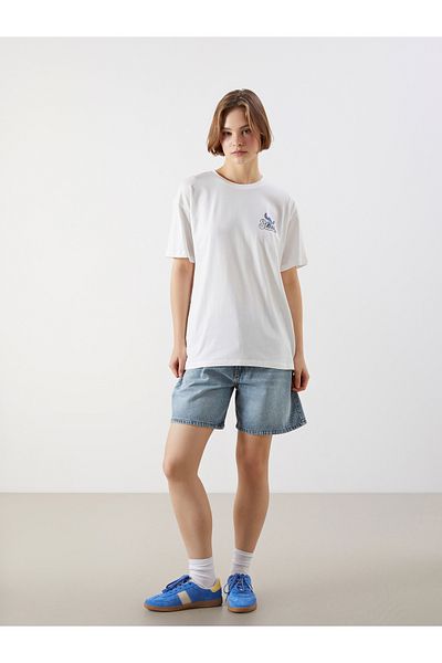 LC Waikiki Crew Neck Lilo & Stitch Printed Women's T-Shirt