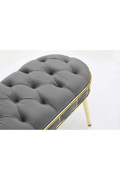 Casafun New Master bench, velvet fabric, gold metal legs, 105 cm x 45 cm x 45 cm