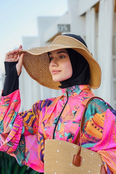 Remsa Mayo قبعة من القش قابلة للطي مع قوس حجري وواقي من الشمس RŞ-2091 Camel01
