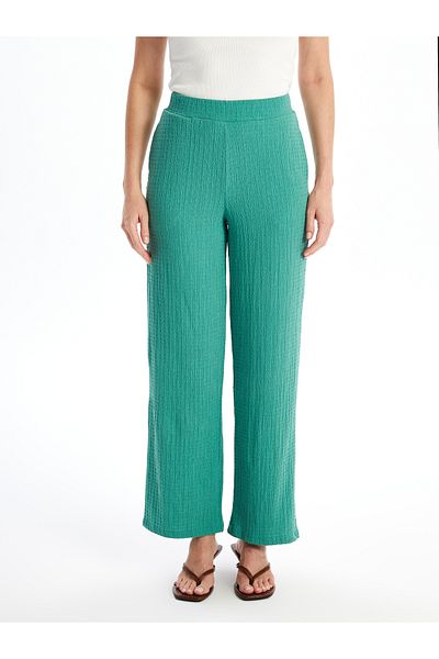 LC Waikiki Straight Wide Leg Women's Trousers with Elastic Waist