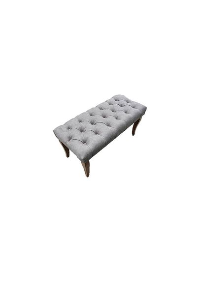 Casafun Sofa-type sofa with fabric upholstered bench, natural wood legs, 90 cm x 45 cm x 45 cm