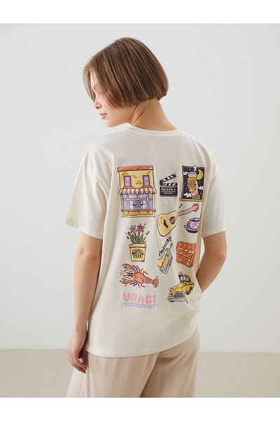 LC Waikiki Γυναικείο μπλουζάκι Crew Neck Friends με στάμπα
