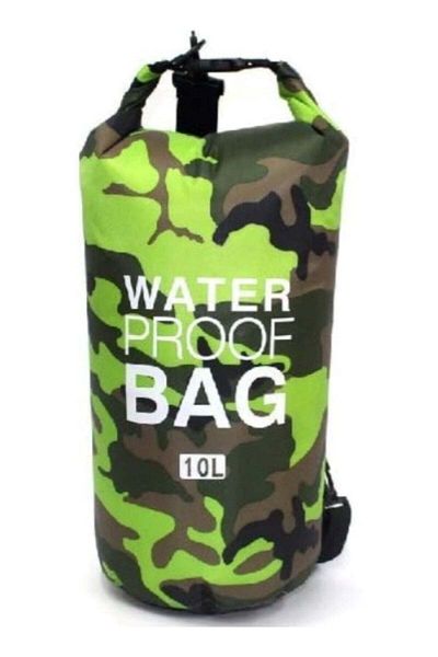huitich 10L Camouflage Green Single Shoulder Strap Waterproof Sport PVC Shoulder Bag