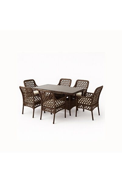 Gardenista Citrus - Rattan Bahçe Balkon Mutfak Masa Takımı - Dikdörtgen Masa