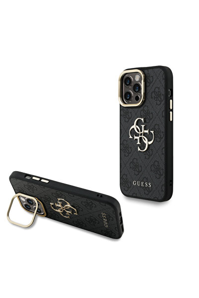 Guess iPhone 14 Pro Max Uyumlu Kılıf Guess Lisanslı Metal 4G ve Yazı Logolu K...