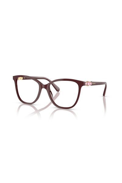 Swarovski Woman Square Eyeglasses- Sk 2020 - Lense Size:52mm - Burgundy