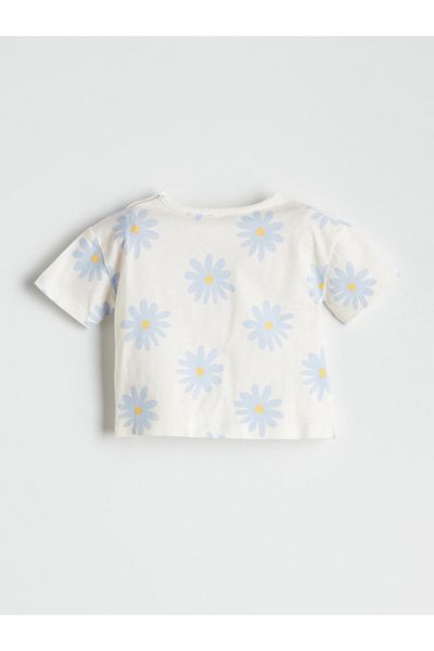LC Waikiki Crew Neck Floral Girls' T-Shirts and Leggings 2-Piece