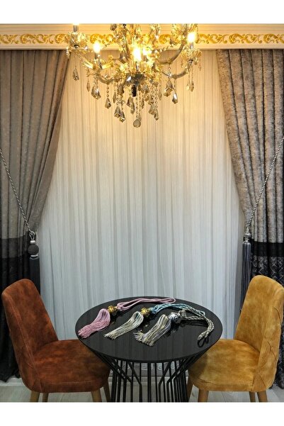 Np Narin homee GRAMAJLI İP TÜL (1/3) Sık Pile Her Odaya Uygun Etek Kurşunlu T...