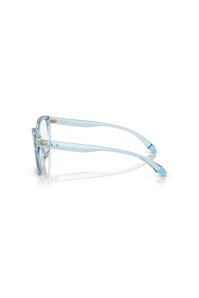 Armani Exchange Woman Pillow Eyeglasses- Ax 3099u - Lense Size:53mm - Shiny Transparent Azure