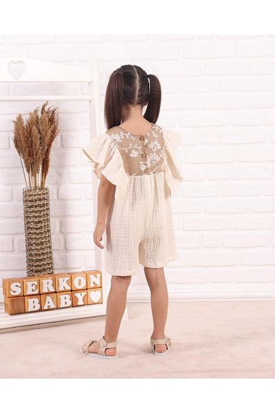 Serkon Girl's Muslin Shorts Jumpsuit Ser-0788