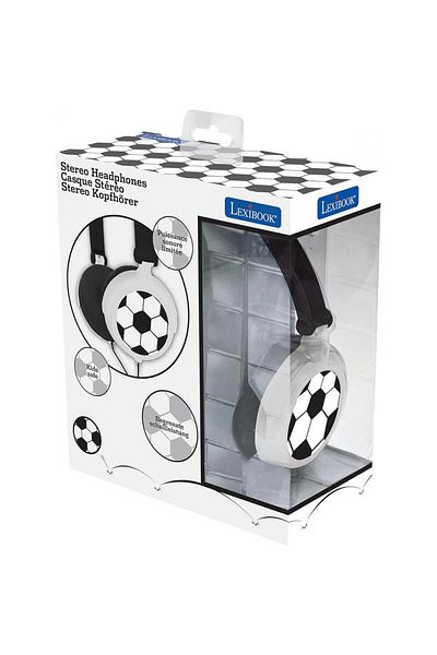 LEXIBOOK Foldable wired headphones Football, Lexibook, 3.5mm audio jack (White/Black)