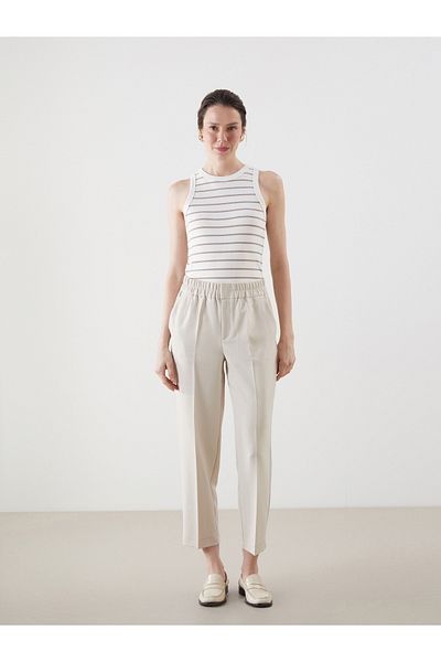 LC Waikiki Women's Cigarette Pants with Elastic Waist
