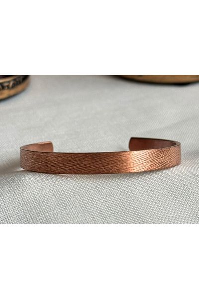 Kehribar Sarayı Free Pattern Natural Pure Copper Thick Bracelet