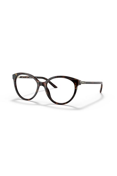 Prada Woman Oval Eyeglasses- Pr 08yv - Lense Size:52mm - Tortoise