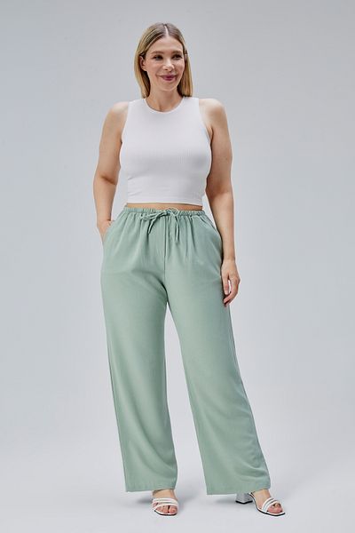 Symirna Viscose Linen Blended Woven Women's Trousers